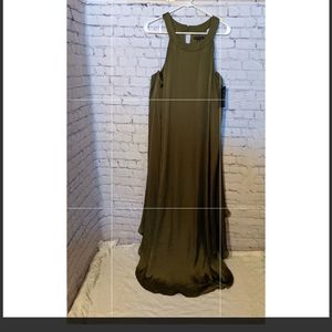 Beautiful olive green  silky-like dress 3x